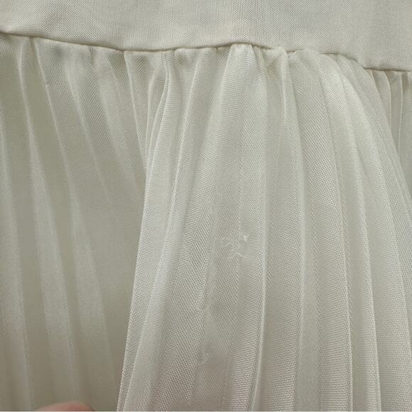 Vintage Union Made Girls Dress Size 7 Ruffle Lace Pleated Short Sleeve 80s Style - Picture 10 of 16